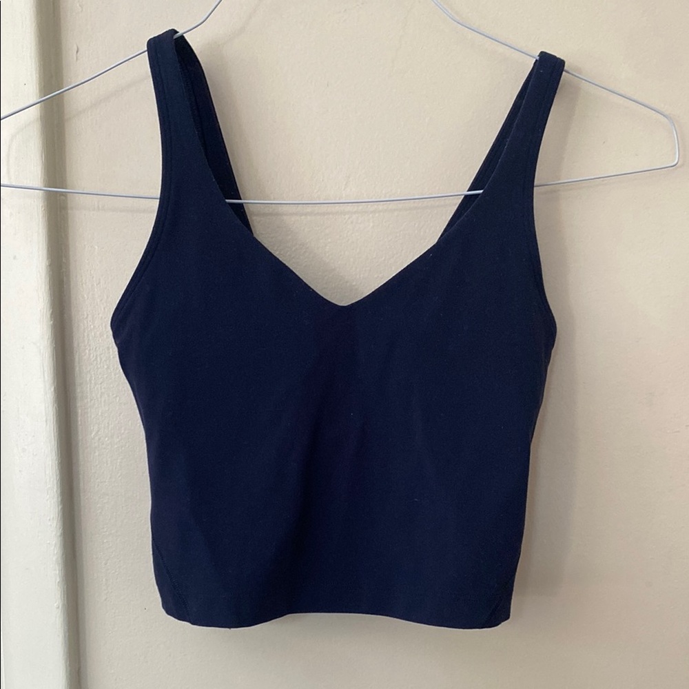 Lululemon Athletica Blue Sleeveless Crop Tank Top